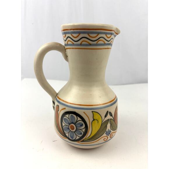 VTG Handmade Spanish Talavera Chacón Pitcher Pottery Spain - Picture 1 of 11